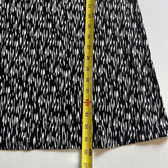 Chico’s chicos sz 0 Easywear Black Abstract Stretch Knit Shift Dress Small 4 6 - Picture 7 of 7